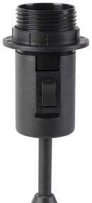 Tafellamp zwart met linnen kap grijs 35 cm verstelbaar - Parte