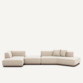 Open hoekbank links XL in gemêleerde stof, Jacopo