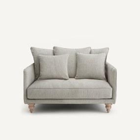 2-zits compacte bank van gestructureerde viscose en linnen, LAZARE