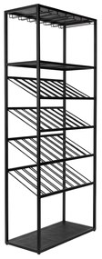 Zuiver Cantor Zwart Metalen Wijnrek - 75x35x180cm.