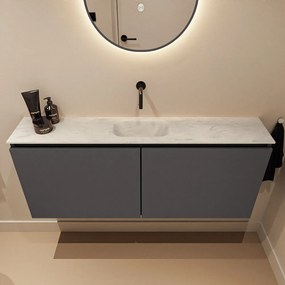 Mondiaz Ture DLux toiletmeubel 120cm dark grey met wastafel opalo midden zonder kraangat