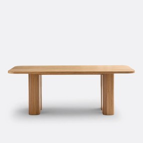 Rechthoekige eettafel, eiken en grenenfineer, 6 tot 8 couverts, LATTI