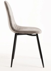 Set 4 Stoelen Teok Zwart Fluweel