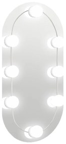 vidaXL Spiegel met LED-verlichting 40x20 cm glas ovaal