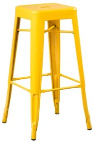 Stapelbare Set Van 4 Hoge Krukken Van Staal Lix Geel – Fresia & ↑75 Cm - Sklum