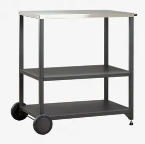 Modulaire Buitenkeukenwagen Van Staal Savona Grijs – Grafiet - Sklum