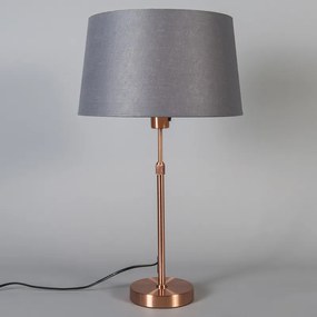 Tafellamp koper met kap grijs 35 cm verstelbaar - Parte Modern E27 rond Binnenverlichting Lamp