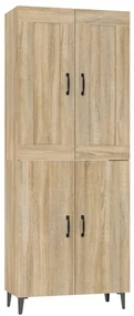 vidaXL Hoge kast 70x34x180 cm bewerkt hout sonoma eikenkleurig
