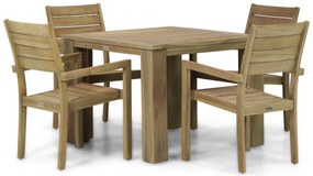 Tuinset 4 personen 100 cm Teak Old teak greywash Garden Collections Liverpool/Brighton