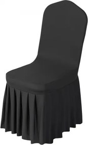 VEVOR 30 x stoelhoezen, platte voorkant stretch, wasbaar en afneembaar polyester-spandex stoelhoezen voor bruiloftsfeesten, geschikt voor stoelen (51 x 45 x 95 cm) zwart