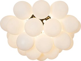 Smart plafondlamp zwart met opaal glas 6-lichts incl. 6 Wifi G9 - Uvas