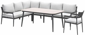 Garden Impressions Tineo lounge dining set 6-delig incl stoel - donker grijs