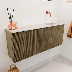 Mondiaz Joya DLux 100cm toiletmeubel dusk met wastafel faye rechts zonder kraangat meli