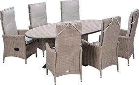 Garden Impressions Collin tuinset 7-delig - Tulli tuintafel 220x115xH75 cm - light teak vironwood