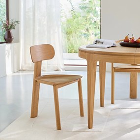 3-poot stoel, massief eiken, MARAIS, ontwerp Emmanuel Gallina