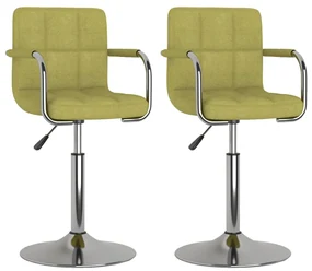 vidaXL Eetkamerstoelen 2 st draaibaar stof groen