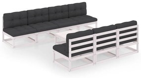 vidaXL 8-delige Loungeset met kussens massief grenenhout