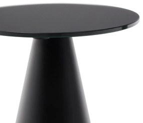 Kave Home Wilshire Ronde Bijzettafel Mat Glas Zwart 30 Cm - 30 X 30cm.