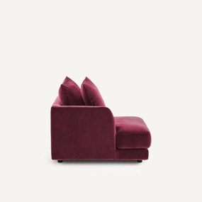 Halve bank links, modulair, van fluweel, TIBERIO