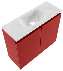 Mondiaz Ture DLux toiletmeubel 60cm fire met wastafel opalo midden zonder kraangat