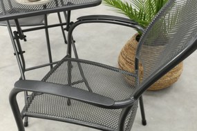 Carlo stapelbare balkonset 3-delig strekmetaal 60x60 cm. - Antraciet