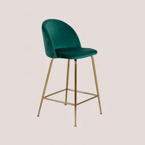 Kana Design Hoge Fluwelen Kruk Goud & Jungle Groen & ↑65 Cm - Sklum