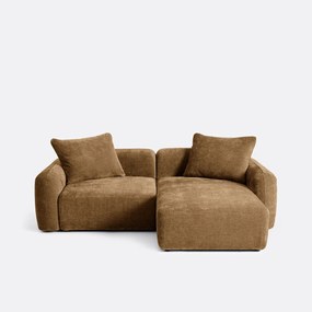 Modulaire bank, rechterhoek, met longchair van jacquard chenille, AMAD