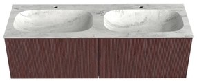 Mondiaz Kurve-dlux 140cm badmeubel ruby met 2 lades en wastafel stor small dubbel 2 kraangaten opalo