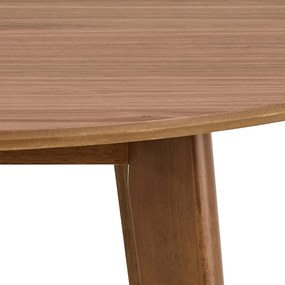 ROXY natuurlijke walnoot - RONDE TAFEL VOOR KEUKEN/EETKAMER RETRO