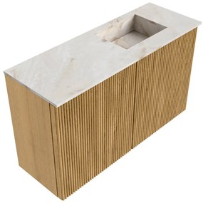Mondiaz Joya DLux 70cm toiletmeubel oak met wastafel faye rechts 1 kraangat frappe