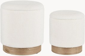 Bouclé opbergpoef Zoya, 2-delig