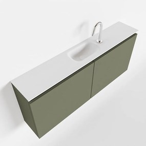 Mondiaz Ture 120cm toiletmeubel army met wastafel talc midden 1 kraangat