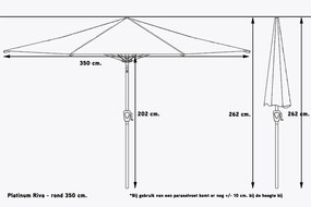 Platinum Riva stokparasol 3,5 m. rond - Ecru