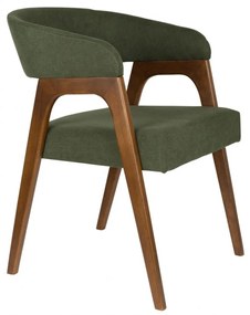 Dutchbone Adamello Vintage Eetkamerstoel Walnoot Groen