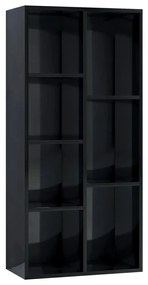 vidaXL Boekenkast 50x25x106 cm bewerkt hout hoogglans zwart