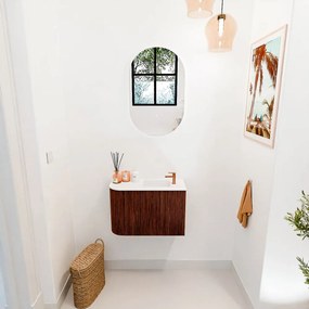 Mondiaz Joya 60cm toiletmeubel ronding links ruby met wastafel faye rechts 1 kraangat talc