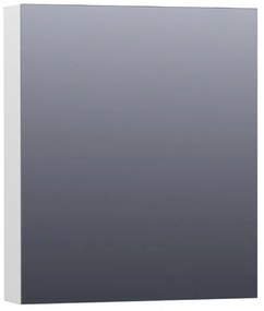 Saniclass Plain Spiegelkast - 60x70x15cm - 1 rechtsdraaiende spiegeldeur - MDF - hoogglans wit SK-PL60RHW
