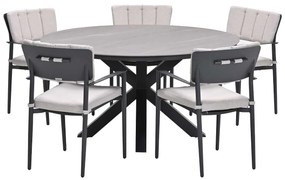 Garden Impressions Dane tuinset 6-delig - Duuk tuintafel Ø150 cm