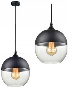 Hangende glazen plafondlamp Zenit A Zwart
