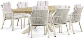 Tuinset 6 personen 240 cm Aluminium/rope Taupe Lifestyle Garden Furniture Verona/Diogo