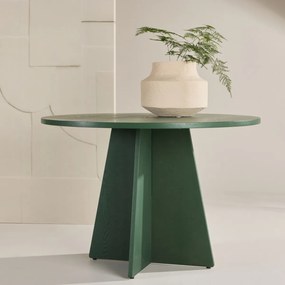 Ronde Eettafel Met Kruisvoet Groen - 110 X 110cm.