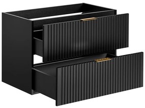 Comad Adele Black FSC onderkast met ribbelfront 80cm zwart mat