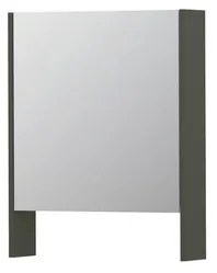 INK SPK3 Spiegelkast - 60x14x74cm - 1 deur - dubbelzijdige Spiegel - open planchet - schakelaar en stopcontact - MDF lak Mat beton groen 1110025
