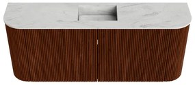 Mondiaz Joya DLux 105cm toiletmeubel ronding links/rechts ruby met wastafel faye midden 1 kraangat opalo