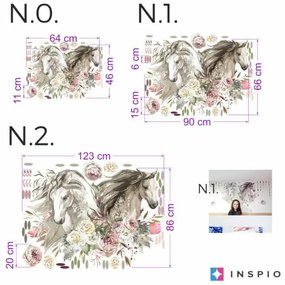 INSPIO Romantische sticker met paarden - stickers voor oudere kinderen