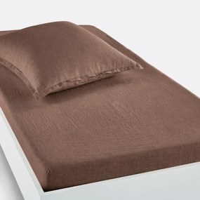 Hoeslaken in gewassen linnen, omslag 30 cm, Linot