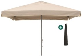 Parasol Shadowline Bonaire | Inclusief hoes | Vierkant | 350x350cm | Met katrol | Bruin | Kees Smit Tuinmeubelen
