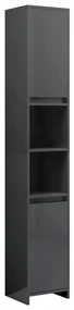 vidaXL Badkamerkast 30x30x183,5 cm spaanplaat hoogglans grijs