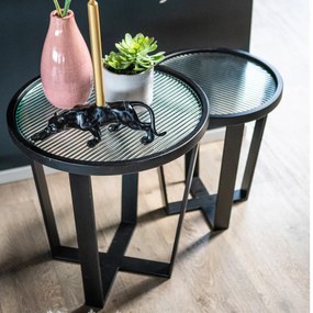 By-Boo Loup Bijzettafels Ribbelglas En Metaal