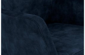 Goossens Eetkamerstoel Correct blauw stof met armleuning, stijlvol landelijk